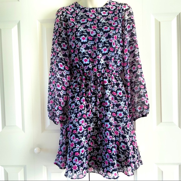 🔆NWT BANANA REPUBLIC LS FLOUNCE FNF WARM CONBO DRESS SZ S - Picture 10 of 16